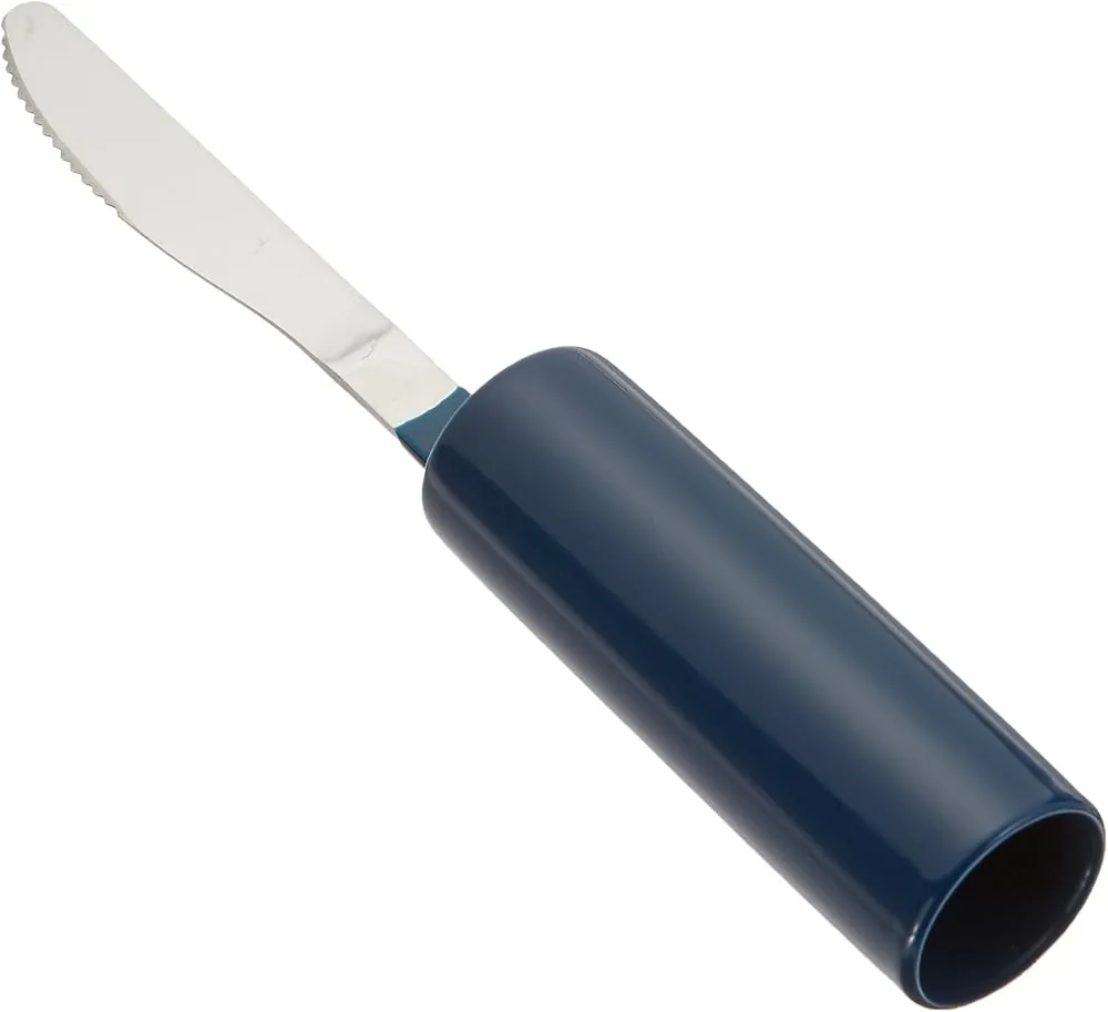 sammons preston built up handle knife steel cylinder grip coated in blue plastic